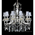 Decorative Crystal Brass Chandelier with Lampshade for Hotel